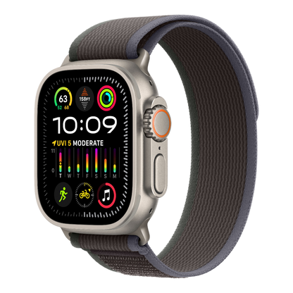 Apple Watch Ultra 2 GPS + Cellular, 49mm Titanium Case with Blue/Black Trail Loop - S/M - alAsil