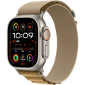 ساعة أبل ألترا 2 GPS + خلوية، هيكل من التيتانيوم الطبيعي 49 مم مع سوار بلون بني فاتح - متوسط