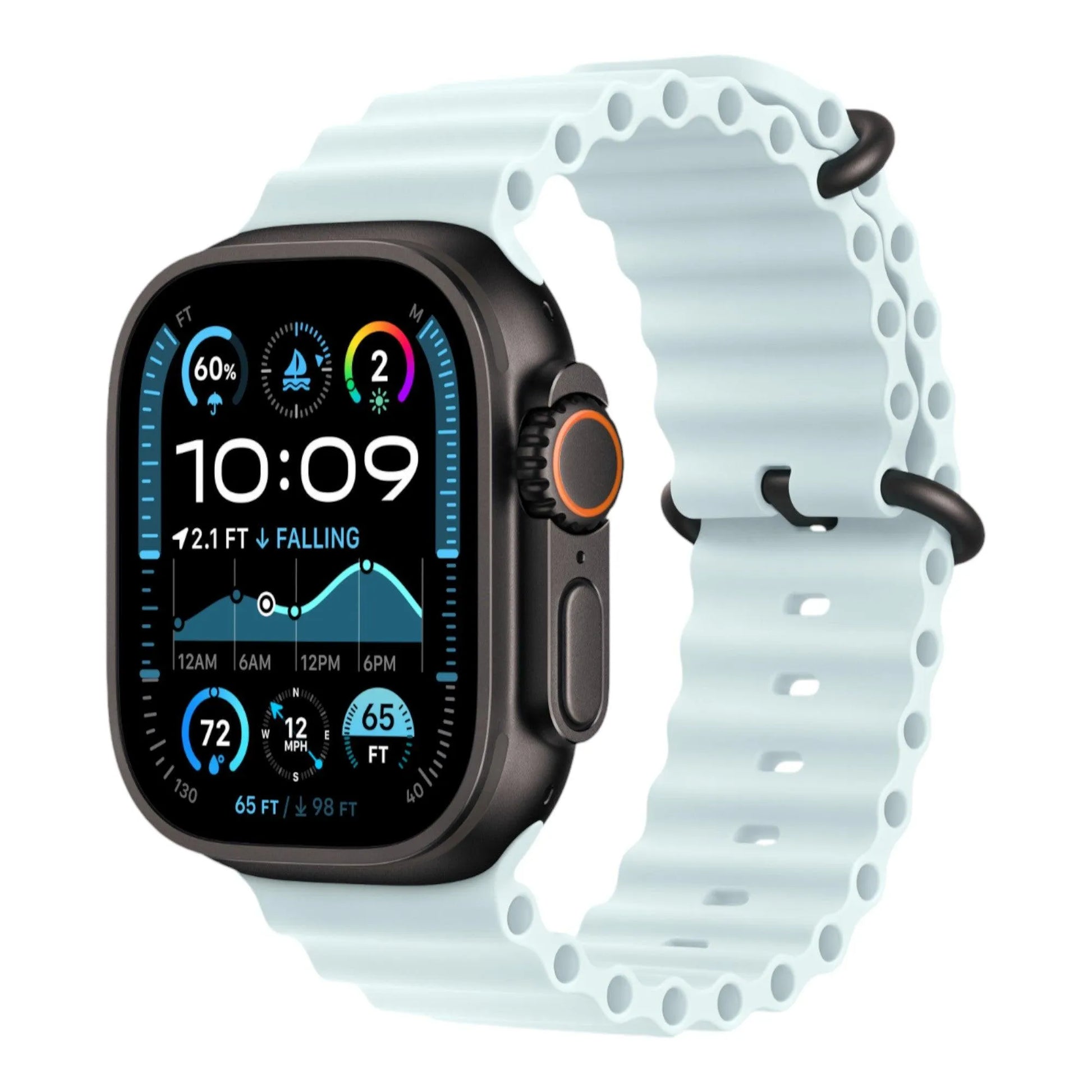 Apple Watch Ultra 2 GPS + Cellular, 49mm Black Titanium Case with Ice Blue Ocean Band - alAsil Apple Watch Ultra 2 GPS + Cellular, 49mm Black Titanium Case with Ice Blue Ocean Band 45676e-4.myshopify.com Apple Apple Watch Ultra 2 GPS + Cellular, 49mm Black Titanium Case with Ice Blue Ocean Band 45676e-4.myshopify.com Apple