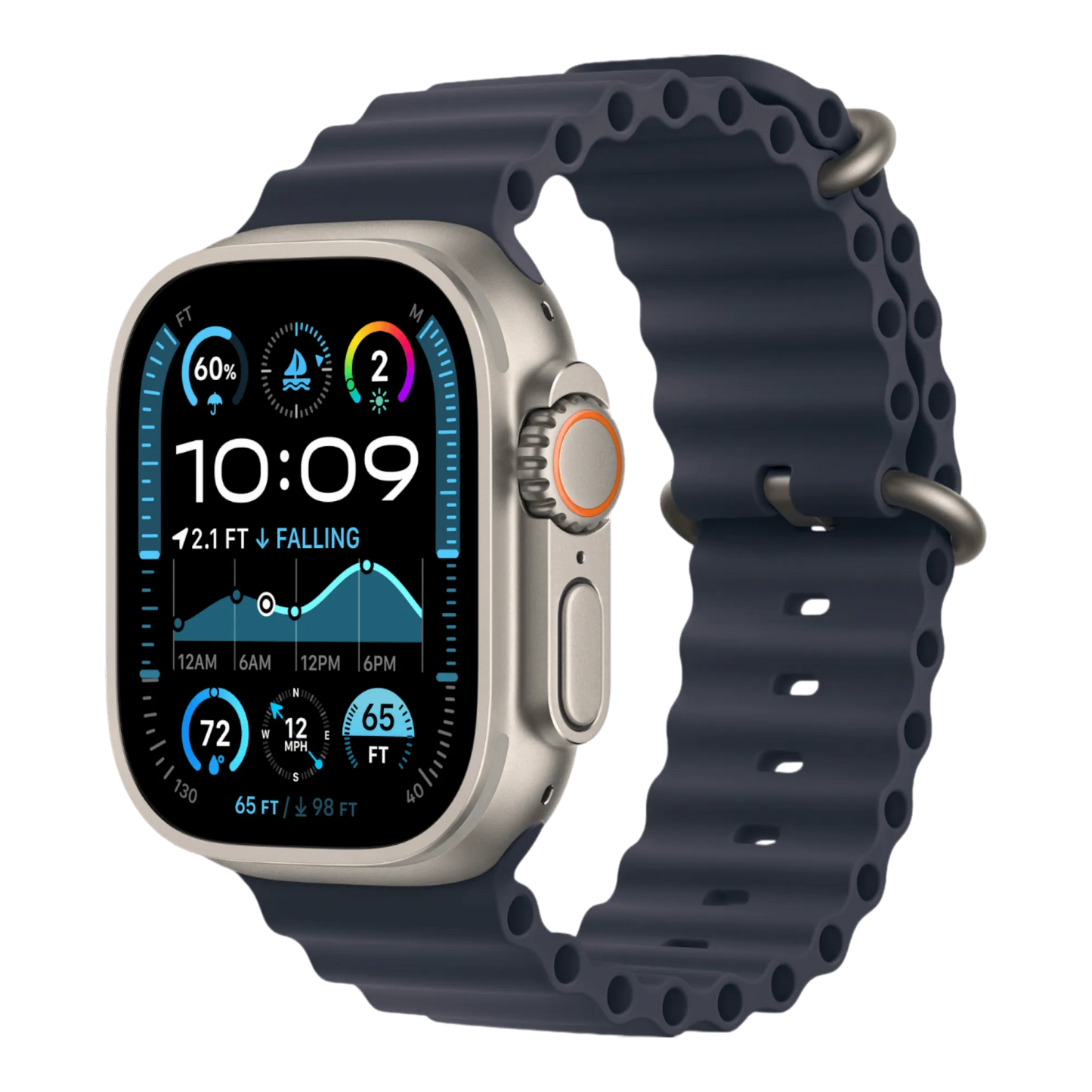 Apple Watch Ultra 2 GPS + Cellular, 49mm Natural Titanium Case with Navy Ocean Band - alAsil Apple Watch Ultra 2 GPS + Cellular, 49mm Natural Titanium Case with Navy Ocean Band 45676e-4.myshopify.com Apple Apple Watch Ultra 2 GPS + Cellular, 49mm Natural Titanium Case with Navy Ocean Band 45676e-4.myshopify.com Apple