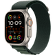 Apple Watch Ultra 2 GPS + Cellular, 49mm Natural Titanium Case with Dark Green Alpine Loop - Medium