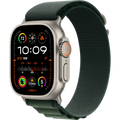 ساعة أبل ألترا 2 GPS + خلوية، 49 مم، هيكل من التيتانيوم الطبيعي مع حلقة ألبين خضراء داكنة - متوسطة