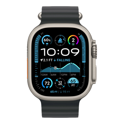 Apple Watch Ultra 2 GPS + Cellular, 49mm Natural Titanium Case with Black Ocean Band - alAsil Apple Watch Ultra 2 GPS + Cellular, 49mm Natural Titanium Case with Black Ocean Band 45676e-4.myshopify.com Apple Apple Watch Ultra 2 GPS + Cellular, 49mm Natural Titanium Case with Black Ocean Band 45676e-4.myshopify.com Apple