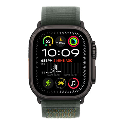 Apple Watch Ultra 2 GPS + Cellular, 49mm Black Titanium Case with Green Trail Loop - M/L - alAsil