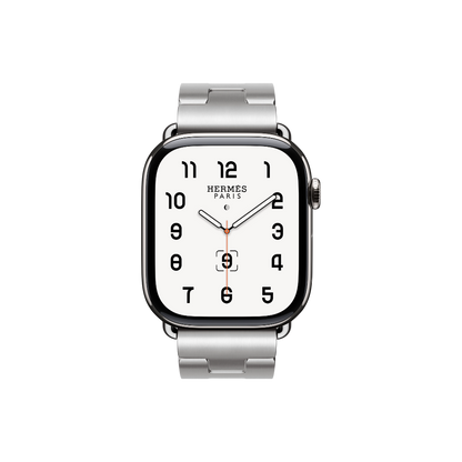 Apple Watch Hermès Series 10 GPS + Cellular, 42mm Silver Titanium Case with Satiné Grand H - Medium