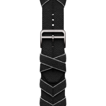 Apple Watch Hermès Series 10 GPS + Cellular, 46mm Silver Titanium Case with Noir/Gris Bridon Single Tour, Onesize