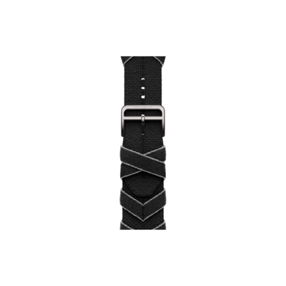 Apple Watch Hermès Series 10 GPS + Cellular, 46mm Silver Titanium Case with Noir/Gris Bridon Single Tour, Onesize