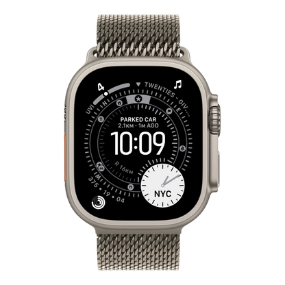 Apple Watch Ultra 3 GPS + Cellular, 49mm Natural Titanium Case with Natural Titanium Milanese Loop - Large