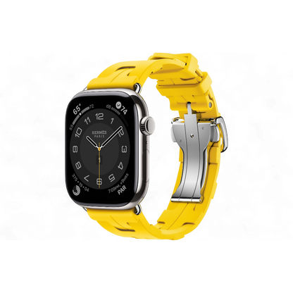 Apple Watch Hermès Series 10 GPS + Cellular, 46mm Silver Titanium Case with Sun Kilim Single Tour, Onesize