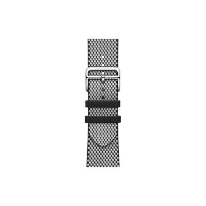 Apple Watch Hermès Series 10 GPS + Cellular, 42mm Silver Titanium Case with Noir/Écru Toile H Single Tour, Onesize
