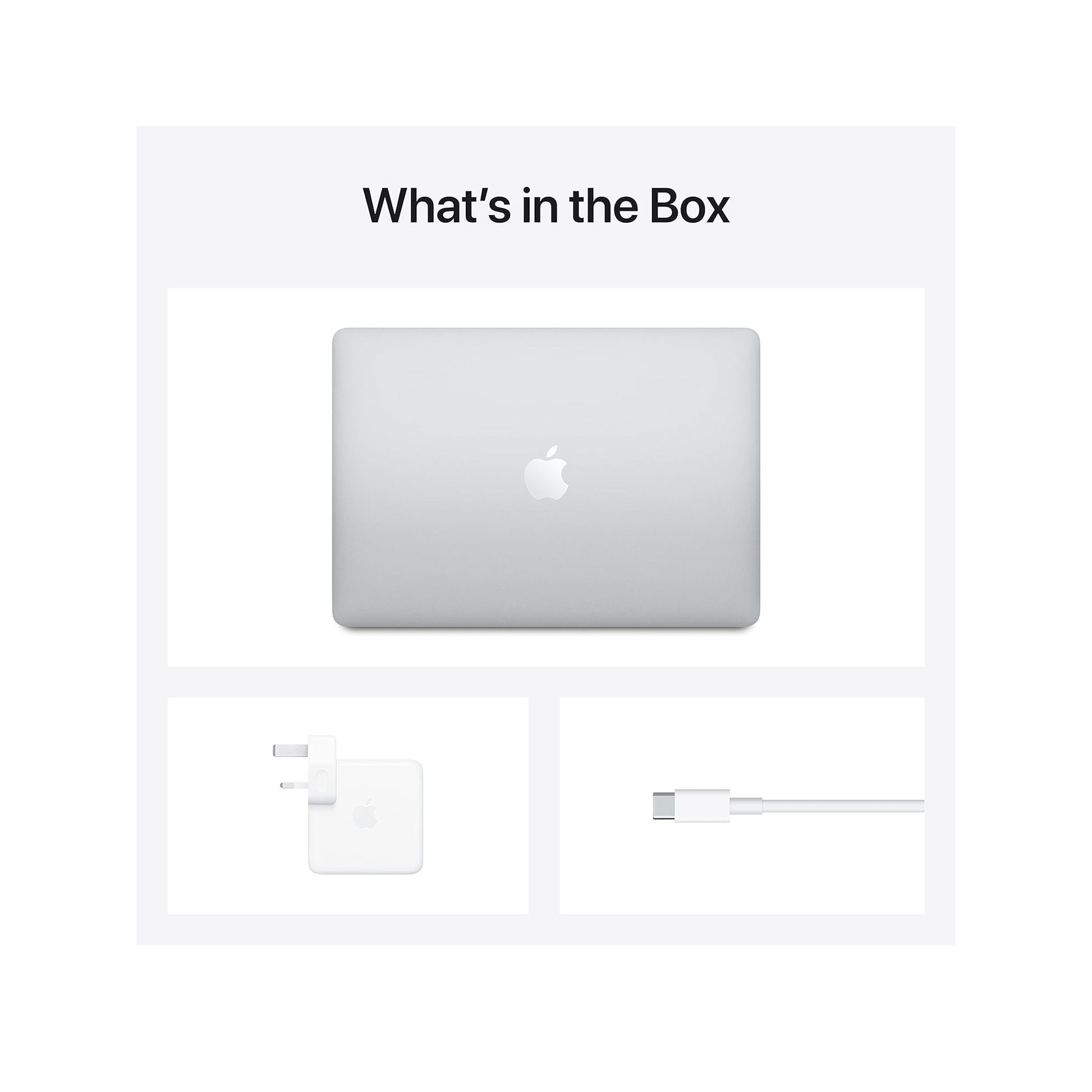 MacBook Air 13-inch (2020) – M1 Chip, 8‑Core CPU & 8‑Core GPU, 8GB RAM, 512GB SSD – Model MGNA3 (Silver, English Keyboard) - alAsil