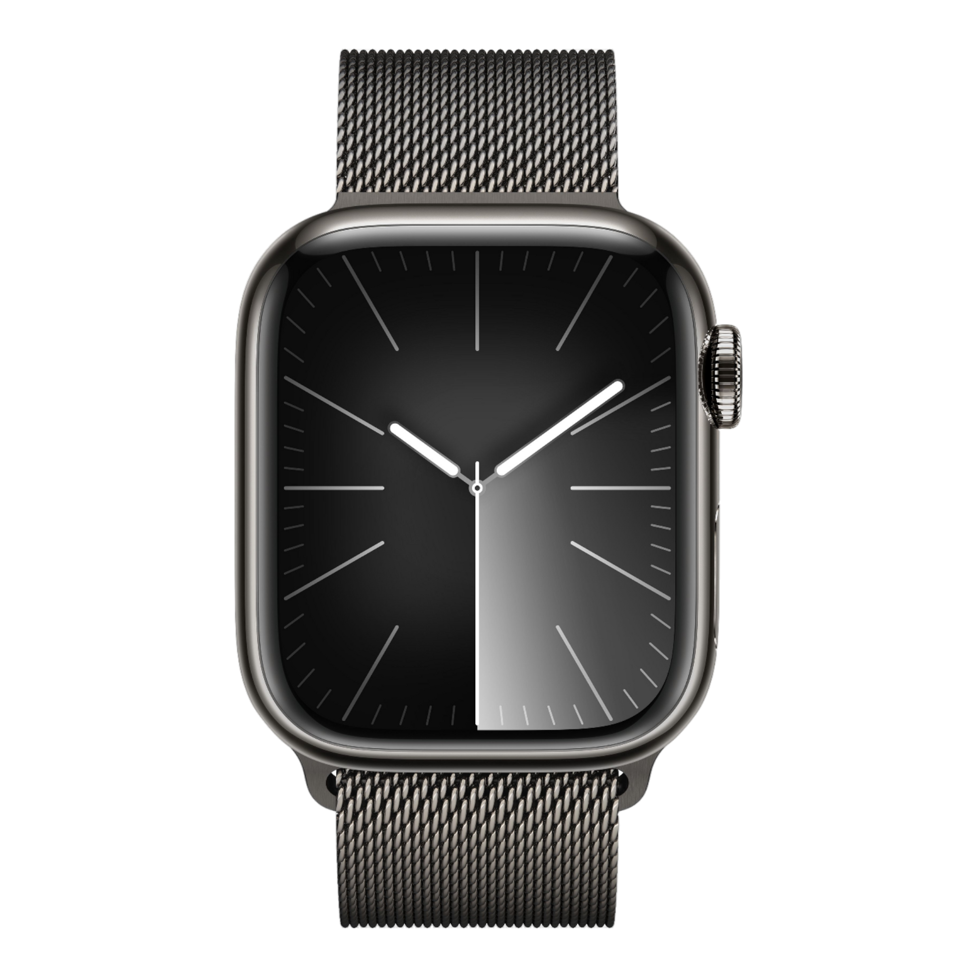 Apple Watch Series 9 GPS + Cellular, 45mm Graphite Stainless Steel Case with Graphite Milanese Loop - alAsil
