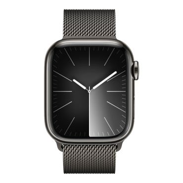 Apple Watch Series 9 GPS + Cellular, 45mm Graphite Stainless Steel Case with Graphite Milanese Loop - alAsil