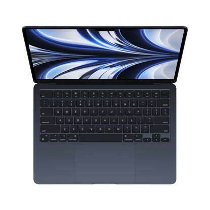 MacBook Air 13.6-inch (2022) – M2 Chip, 8‑Core CPU & 10‑Core GPU, 8GB RAM, 512GB SSD – Model MLY43 (Midnight, English Keyboard) - alAsil