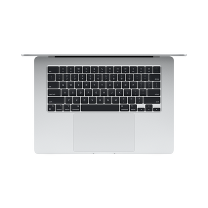 MacBook Air 15-inch (2022) – M2 Chip, 8‑Core CPU & 10‑Core GPU, 8GB RAM, 256GB SSD – Model MQKR3 (Silver, English Keyboard) - alAsil