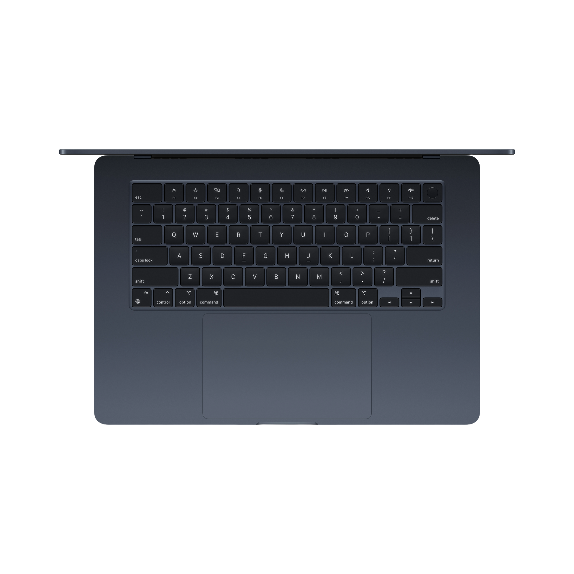 MacBook Air 15-inch (2022) – M2 Chip, 8‑Core CPU & 10‑Core GPU, 8GB RAM, 256GB SSD – Model MQKW3 (Midnight, English Keyboard) - alAsil