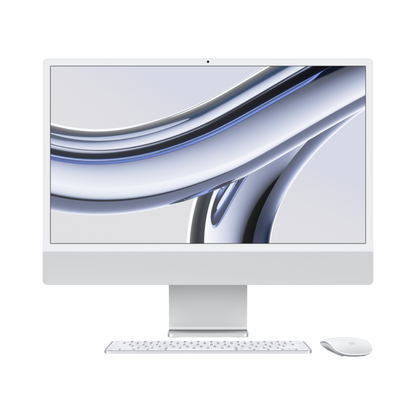 iMac (All In One) 24-inch (2023) MQR93 - M3 chip 8-Core CPU 8-Core GPU 8GB Unified Memory 256GB SSD Storage Silver - alAsil