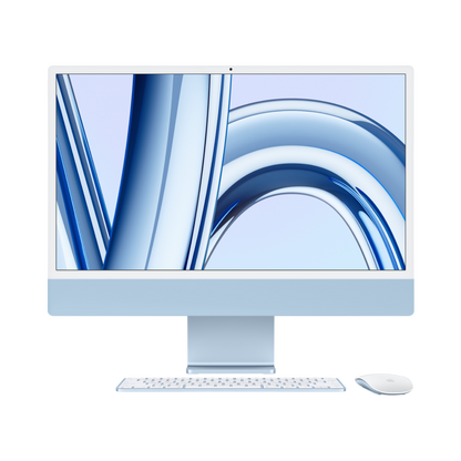 iMac (All In One) 24-inch (2023) MQRC3 - M3 chip 8-Core CPU 8-Core GPU 8GB Unified Memory 256GB SSD Storage, Blue - alAsil