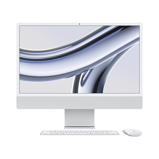 iMac (All In One) 24-inch (2023) MQRK3 - M3 chip 8-Core CPU 10-Core GPU 8GB Unified Memory 512GB SSD Storage, Silver - alAsil