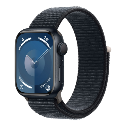 Apple Watch Series 9 GPS, 41mm Midnight Aluminum Case with Midnight Sport Loop - alAsil