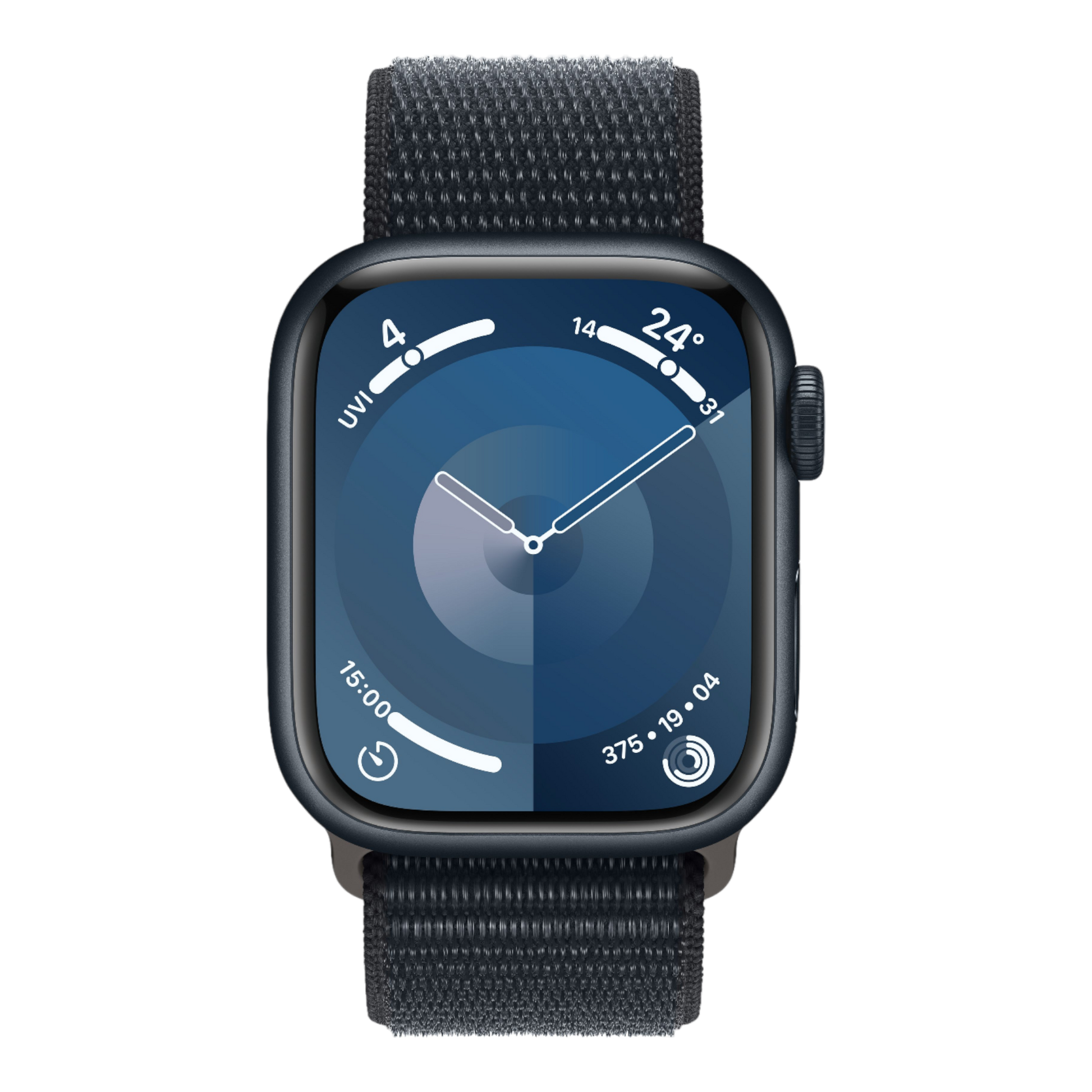 Apple Watch Series 9 GPS, 41mm Midnight Aluminum Case with Midnight Sport Loop - alAsil