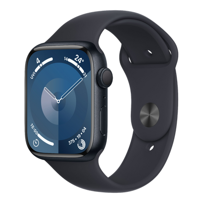 Apple Watch Series 9 GPS, 45mm Midnight Aluminum Case with Midnight Sport Band - M/L - alAsil