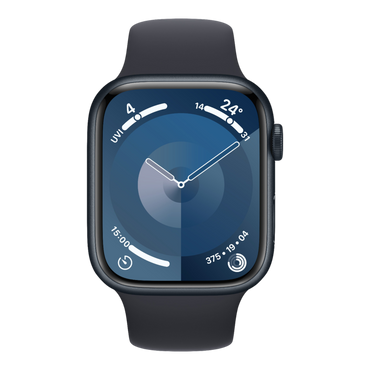 Apple Watch Series 9 GPS, 45mm Midnight Aluminum Case with Midnight Sport Band - M/L - alAsil