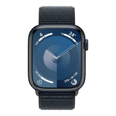 Apple Watch Series 9 GPS, 45mm Midnight Aluminum Case with Midnight Sport Loop - alAsil