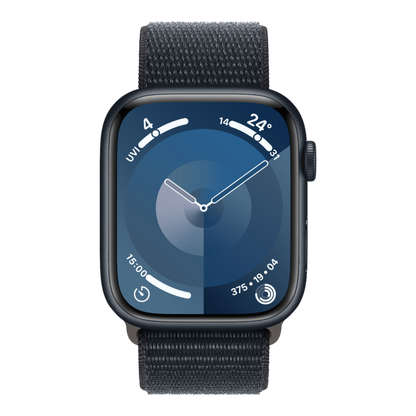 Apple Watch Series 9 GPS, 45mm Midnight Aluminum Case with Midnight Sport Loop - alAsil