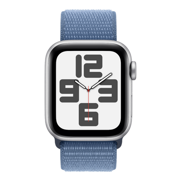 Apple Watch SE GPS, 44mm Silver Aluminum Case with Winter Blue Sport Loop - alAsil