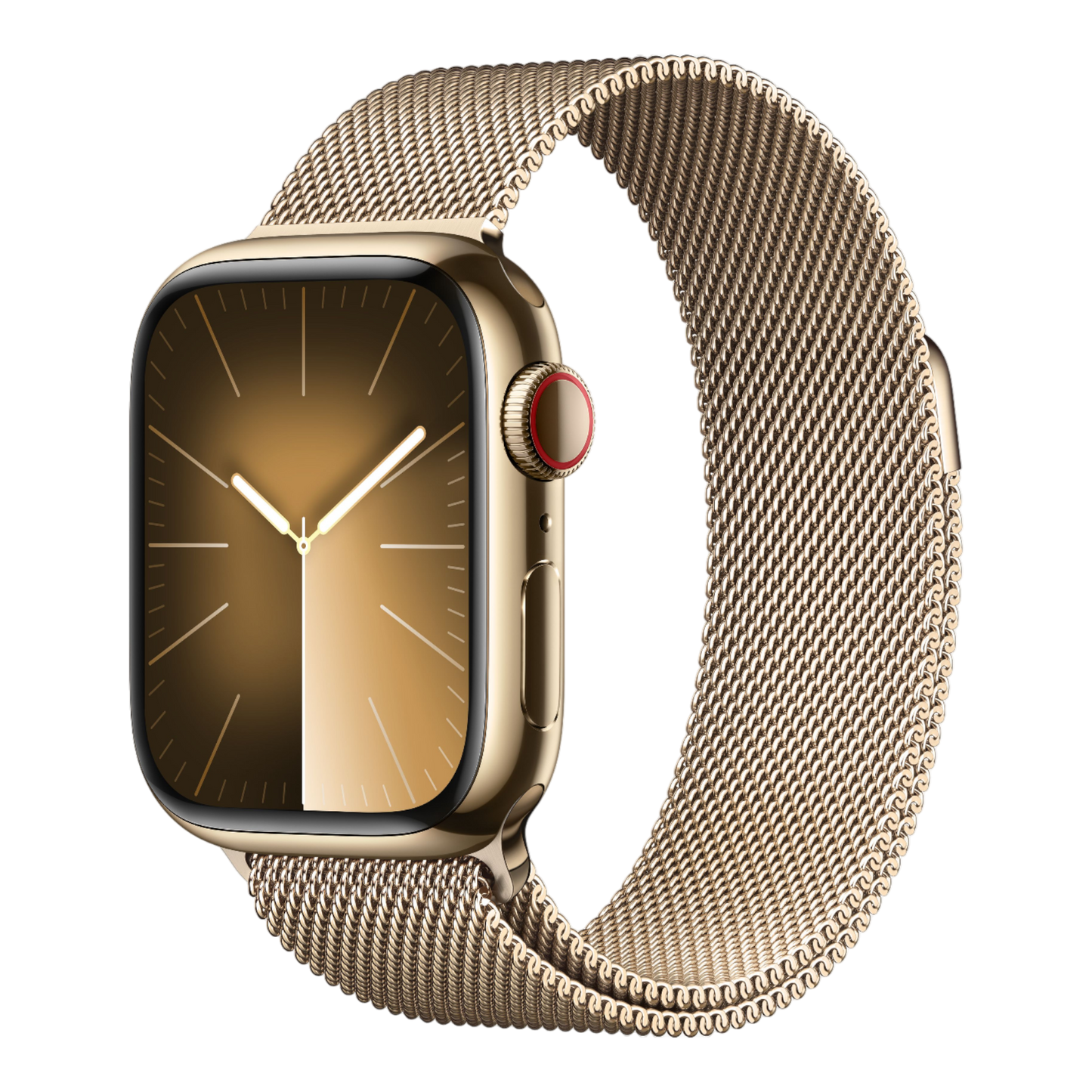 Apple Watch Series 9 GPS + Cellular, 41mm Gold Stainless Steel Case with Gold Milanese Loop - alAsil