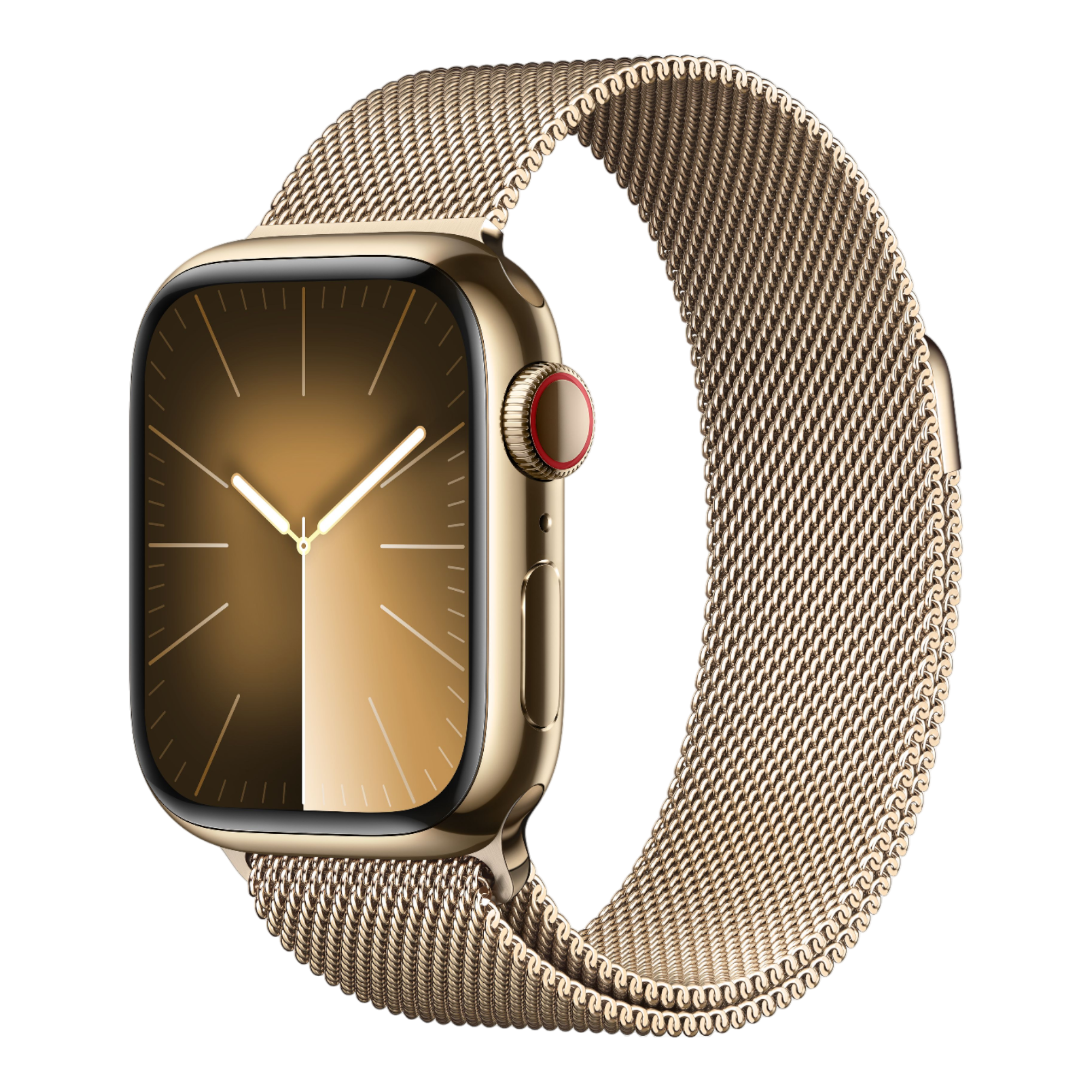 Apple Watch Series 9 GPS + Cellular, 41mm Gold Stainless Steel Case with Gold Milanese Loop - alAsil