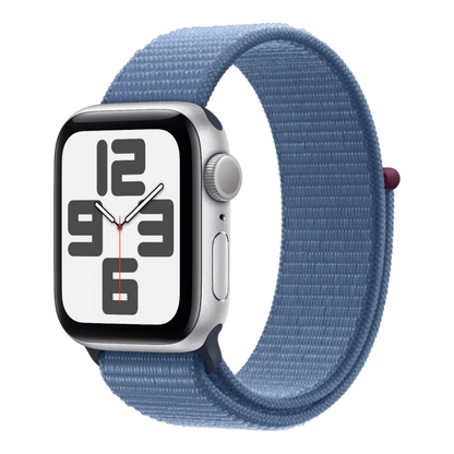 Apple Watch SE GPS, 40mm Silver Aluminum Case with Winter Blue Sport Loop - alAsil