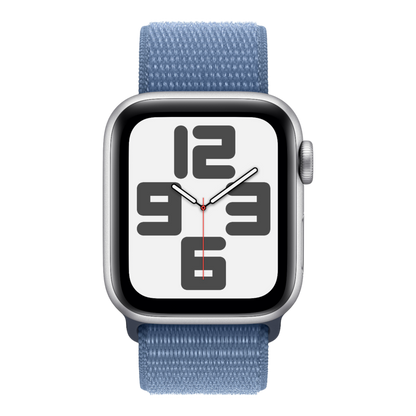 Apple Watch SE GPS, 40mm Silver Aluminum Case with Winter Blue Sport Loop - alAsil