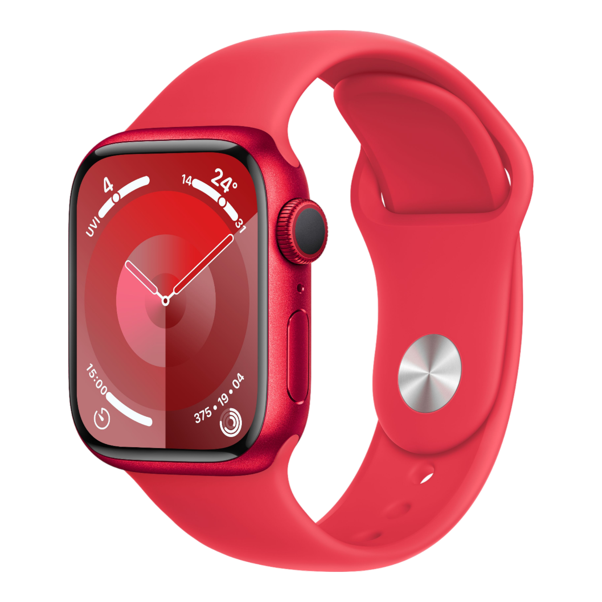 Apple Watch Series 9 GPS, 41mm (PRODUCT)RED Aluminum Case with (PRODUCT)RED Sport Band - M/L - alAsil