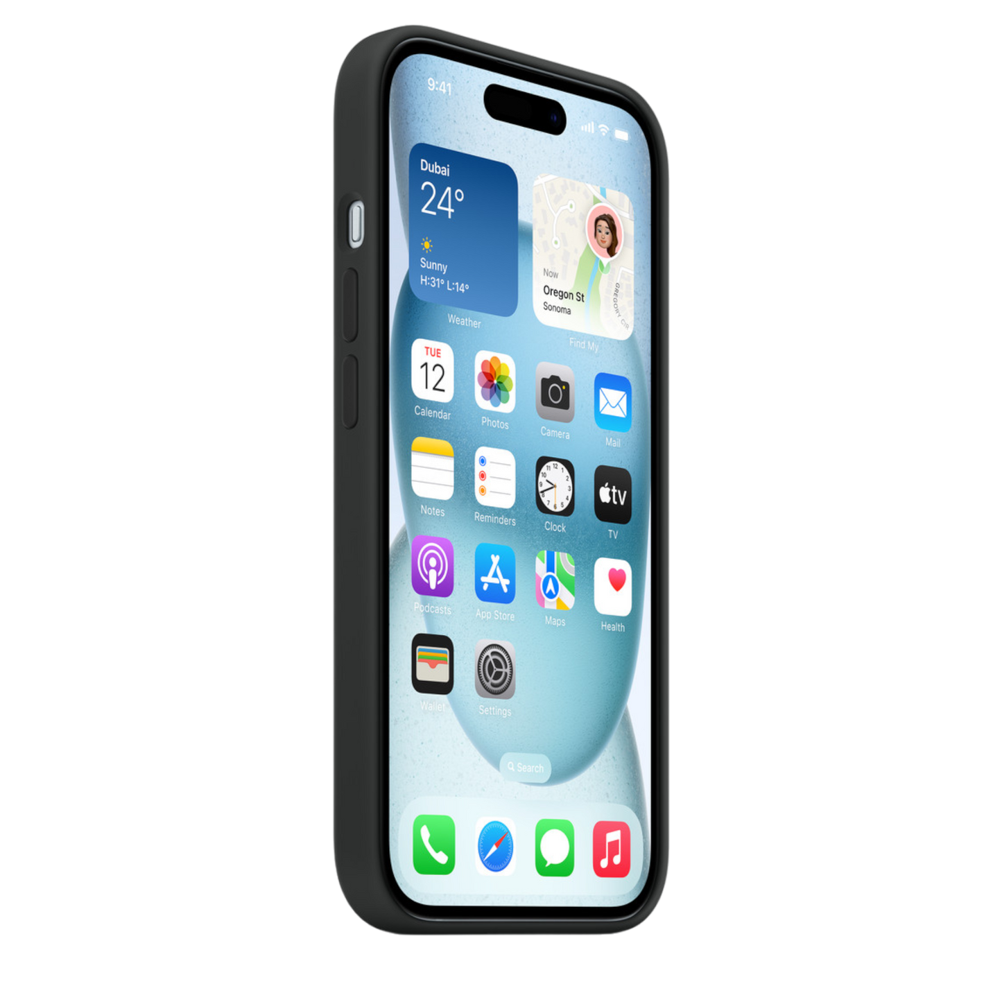iPhone 15 Silicone Case with MagSafe - Black - alAsil