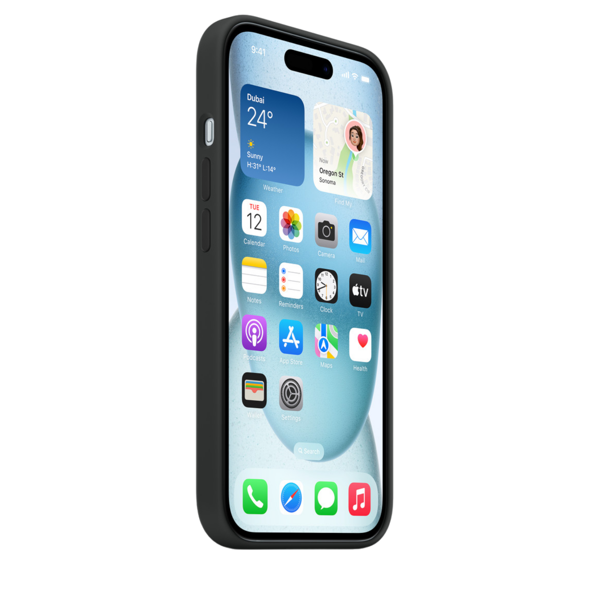 iPhone 15 Silicone Case with MagSafe - Black - alAsil