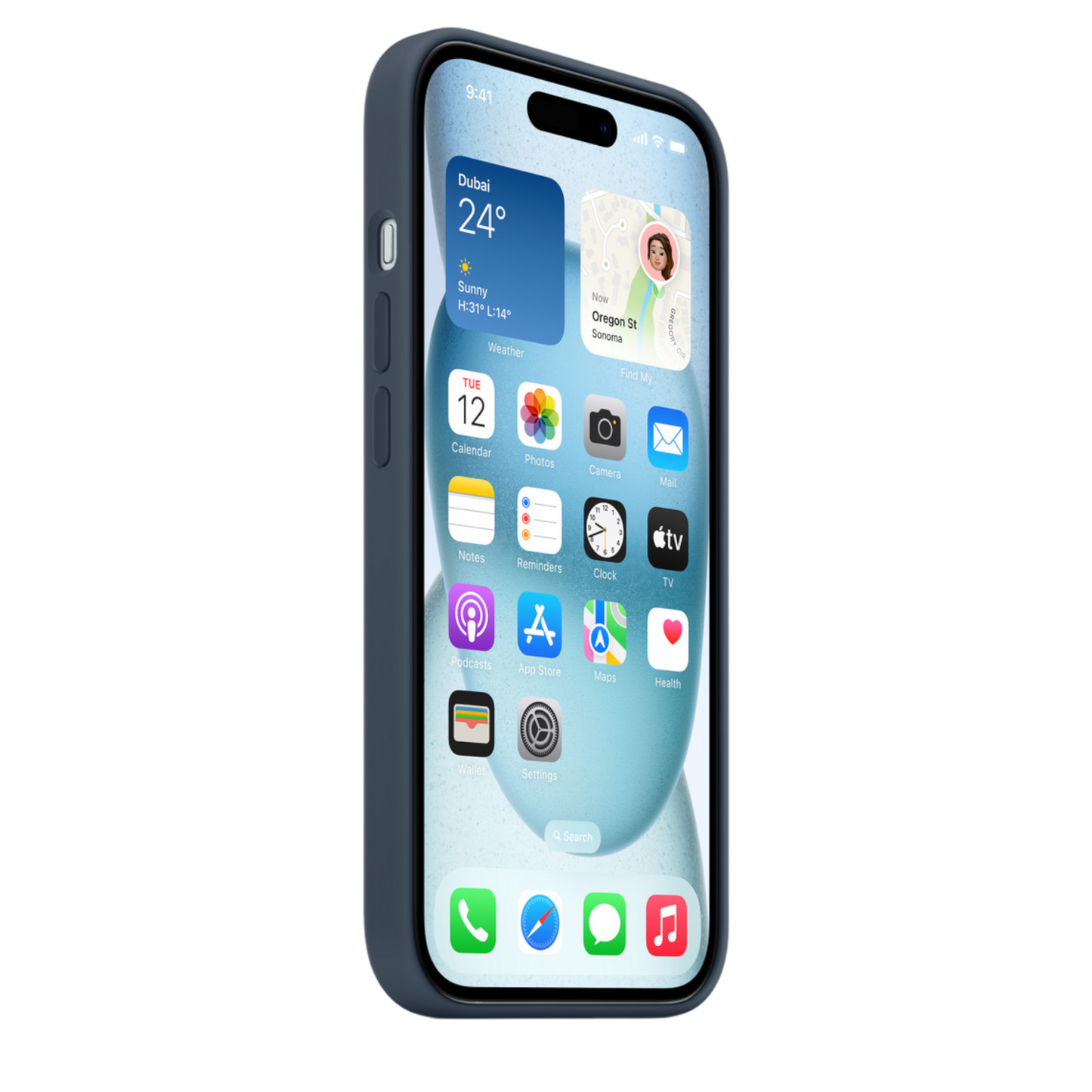 iPhone 15 Silicone Case with MagSafe - Storm Blue - alAsil
