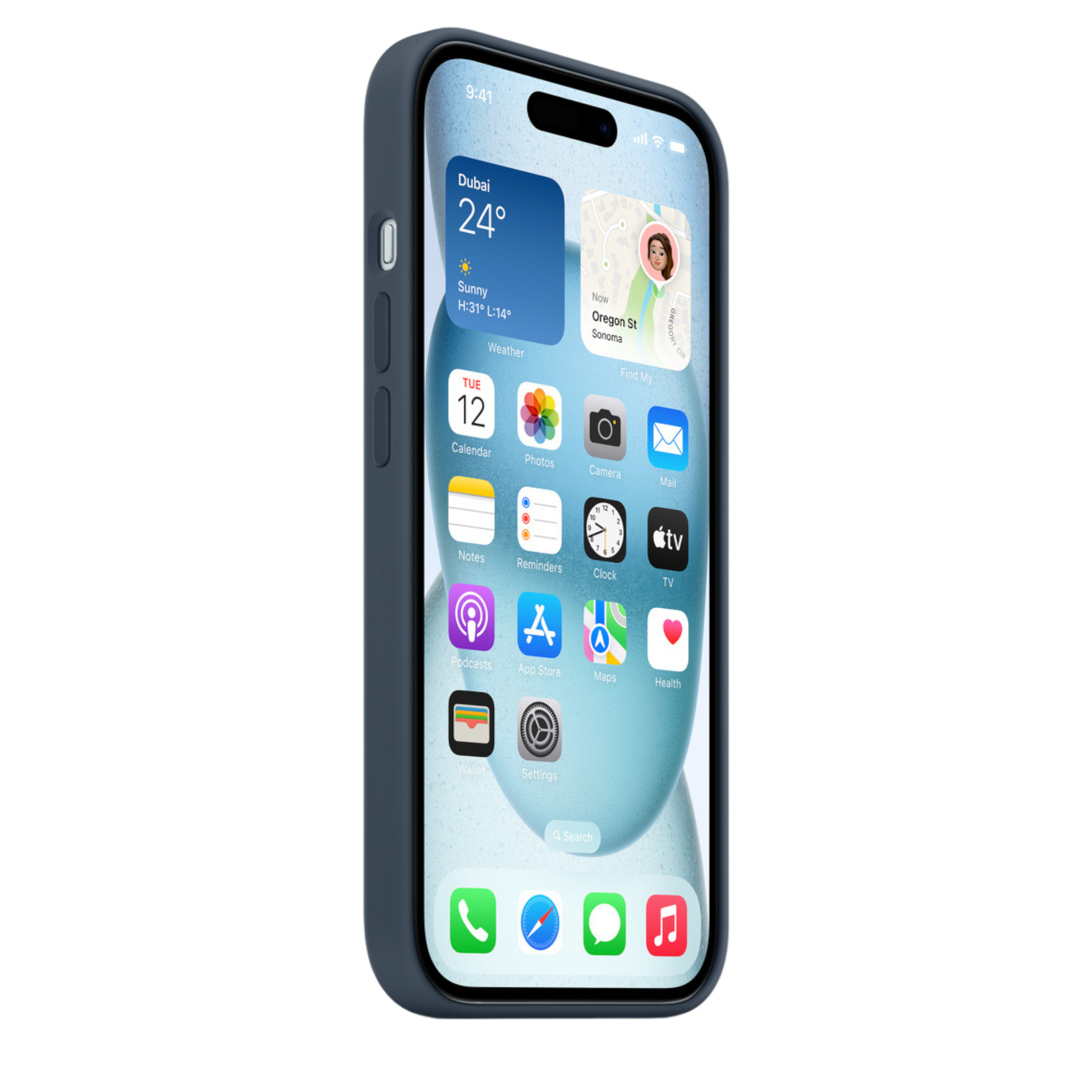 iPhone 15 Silicone Case with MagSafe - Storm Blue - alAsil