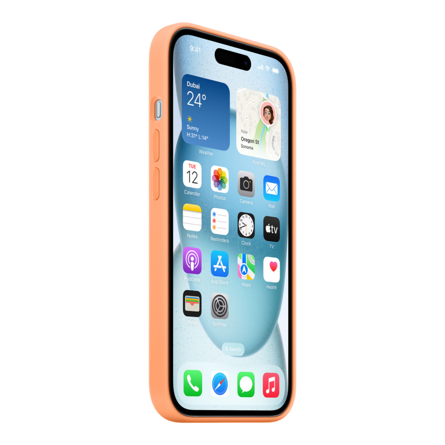 iPhone 15 Silicone Case with MagSafe - Orange Sorbet - alAsil