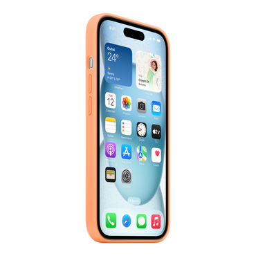 iPhone 15 Silicone Case with MagSafe - Orange Sorbet - alAsil