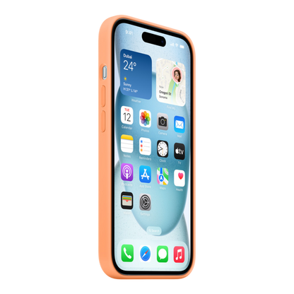 iPhone 15 Silicone Case with MagSafe - Orange Sorbet - alAsil