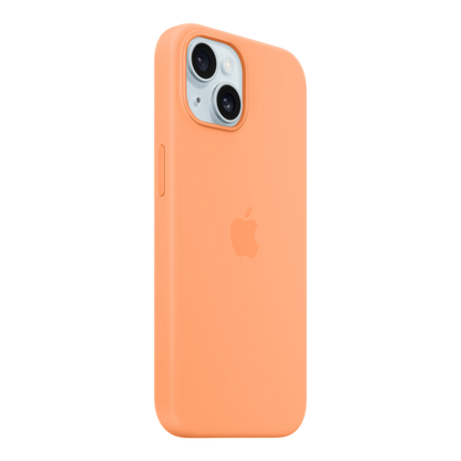 iPhone 15 Silicone Case with MagSafe - Orange Sorbet - alAsil