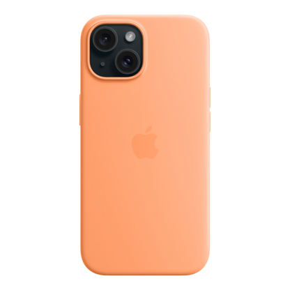 iPhone 15 Silicone Case with MagSafe - Orange Sorbet - alAsil