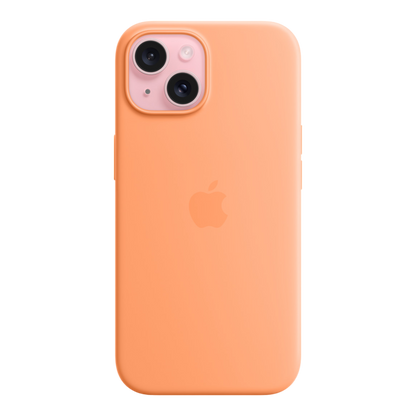 iPhone 15 Silicone Case with MagSafe - Orange Sorbet - alAsil