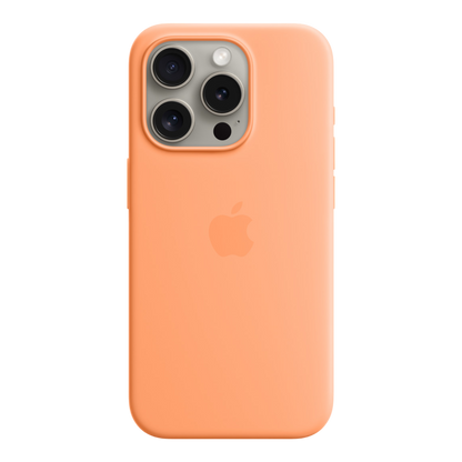 iPhone 15 Pro Silicone Case with MagSafe - Orange Sorbet - alAsil
