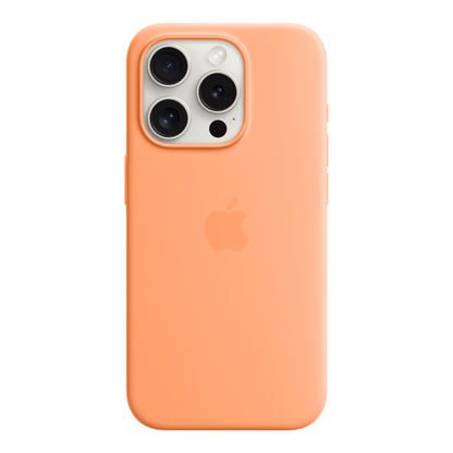 iPhone 15 Pro Silicone Case with MagSafe - Orange Sorbet - alAsil