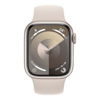 Apple Watch Series 9 GPS, 41mm Starlight Aluminum Case with Starlight Sport Band - S/M - alAsil