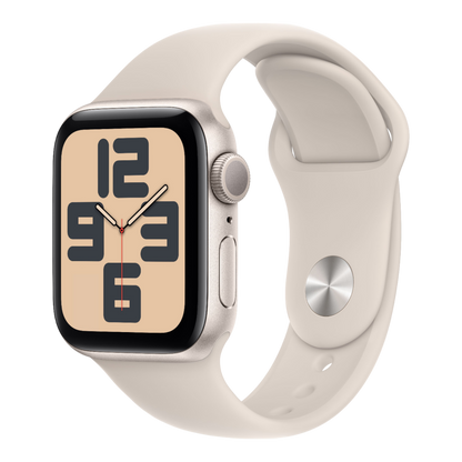 Apple Watch SE GPS, 40mm Starlight Aluminum Case with Starlight Sport Band - M/L - alAsil