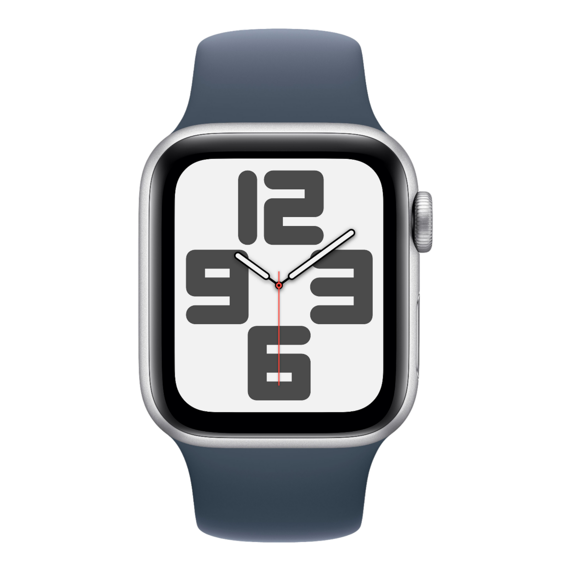Apple Watch SE GPS, 40mm Silver Aluminum Case with Storm Blue Sport Band - M/L - alAsil